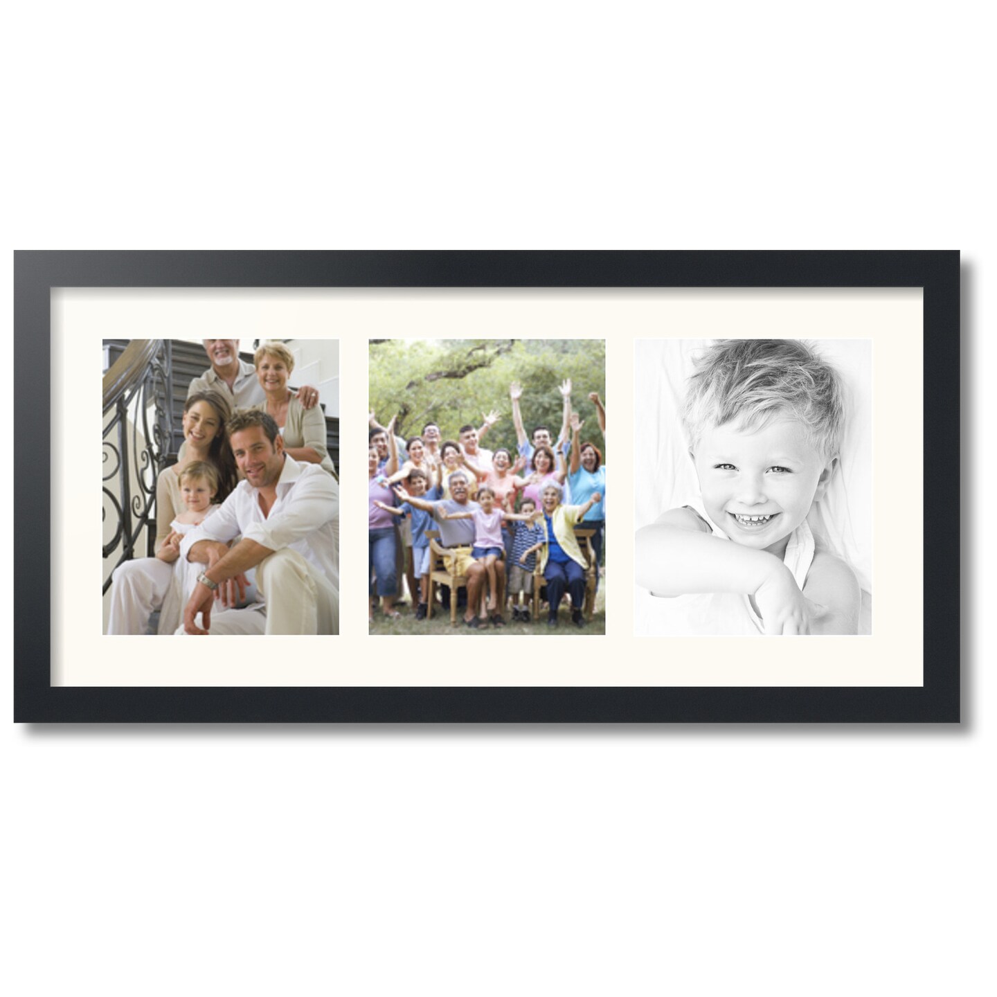 ArtToFrames Collage Photo Picture Frame with 3 - 8x10 inch Openings, Framed in Black with Over 62 Mat Color Options and Plexi Glass (CSM-3926-25)