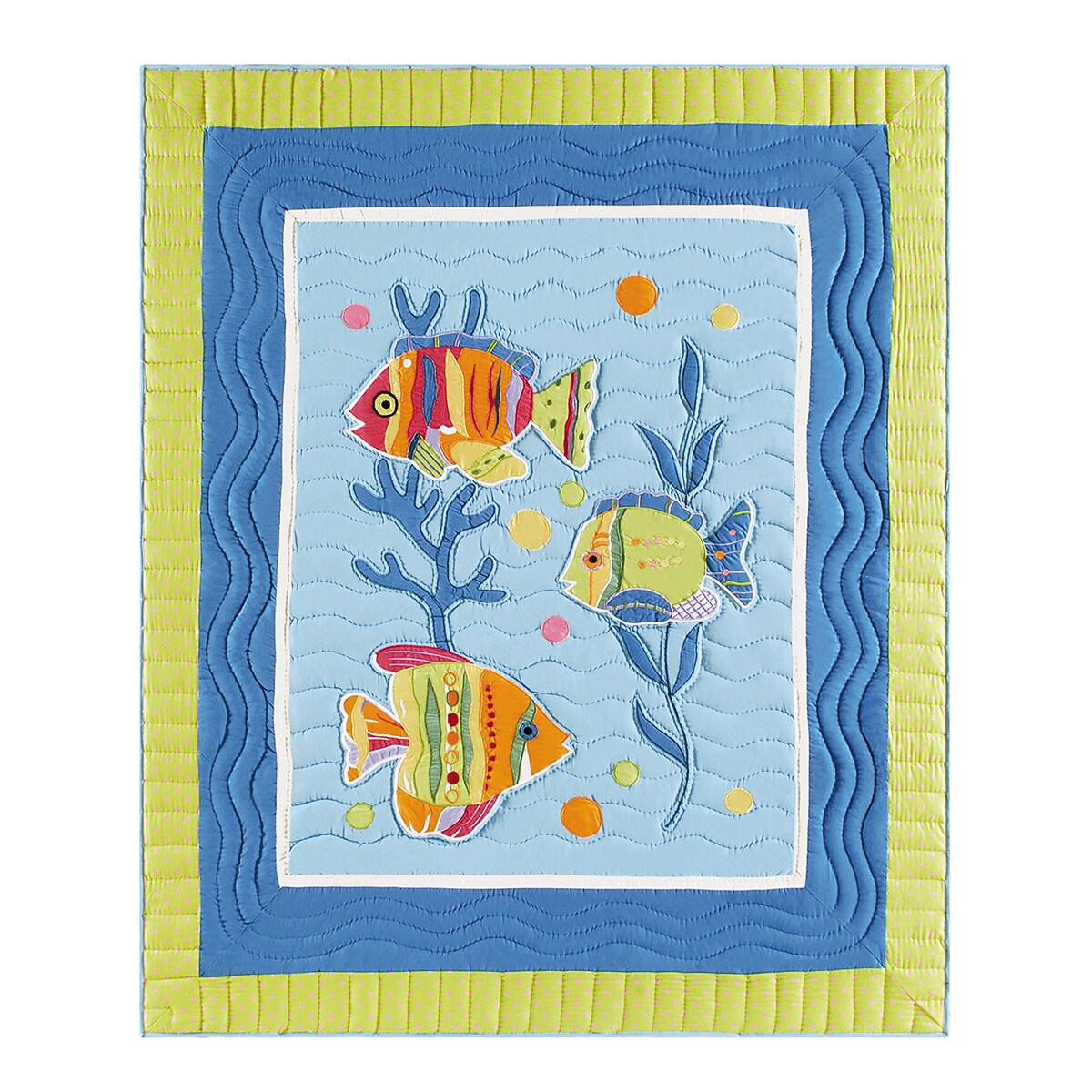 Fish Outta Water Cotton Quilted 50&#x22; x 60&#x22; Throw Blanket