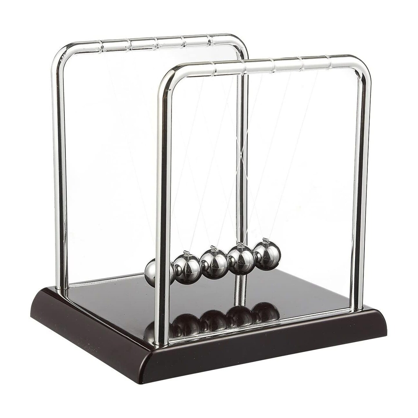 Newtons Cradle Pendulum Physics Desk Toy Swinging Kinetic Balls For Office Decor 7 X 7 X 6 In