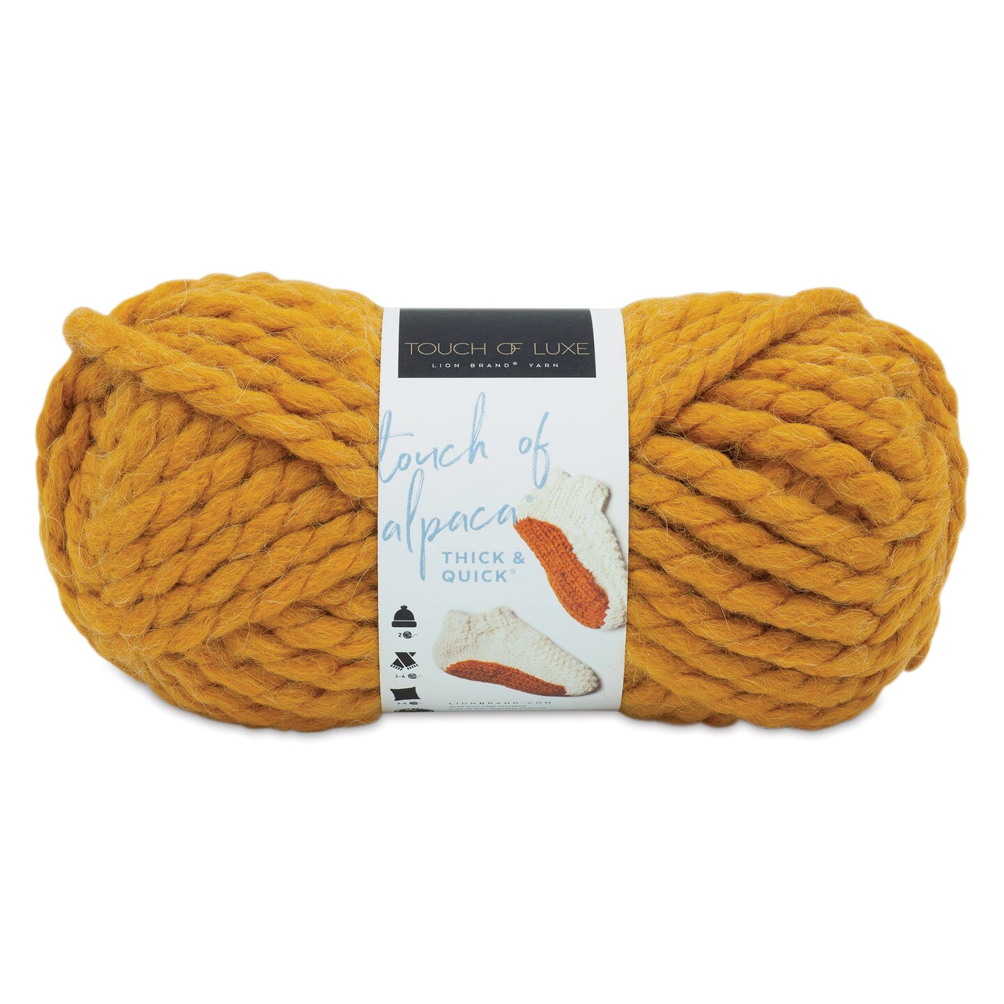 Lion Brand Touch of Alpaca Thick &#x26; Quick Yarn - Mango Chutney, 44 yds