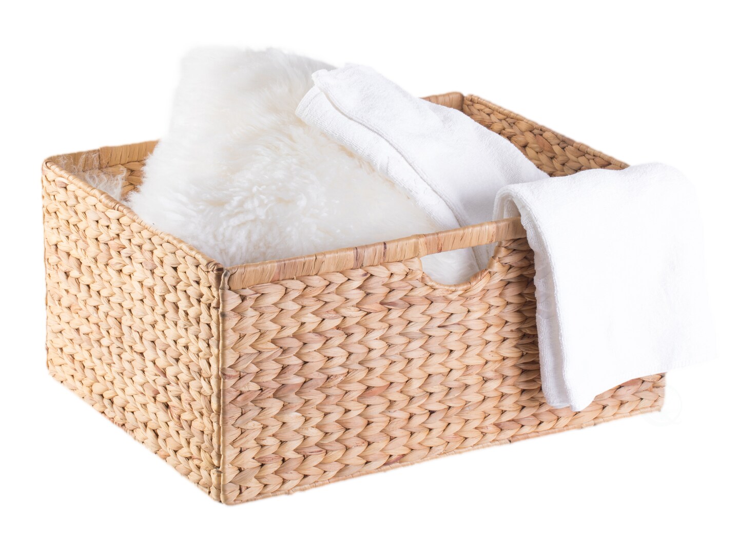 Vintiquewise Hyacinth Basket - Rustic Handwoven Multipurpose Foldable Storage Organizer Decorative Laundry Totes and Woven Storage Bin for Bedroom, Living Room, Bathroom, Pantry and Closet