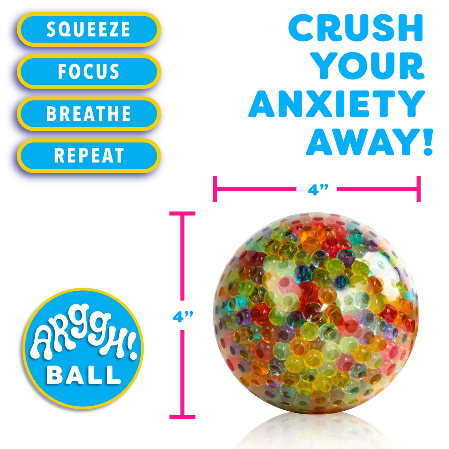 Power Your Fun Arggh Beaded Stress Ball for Adults and Kids
