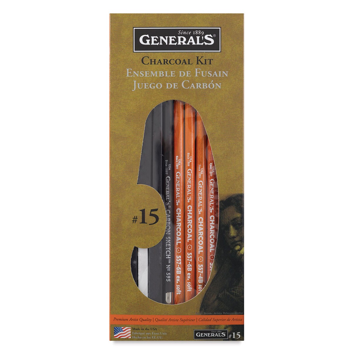 General&#x27;s Charcoal Pencil Drawing Kit No. 15