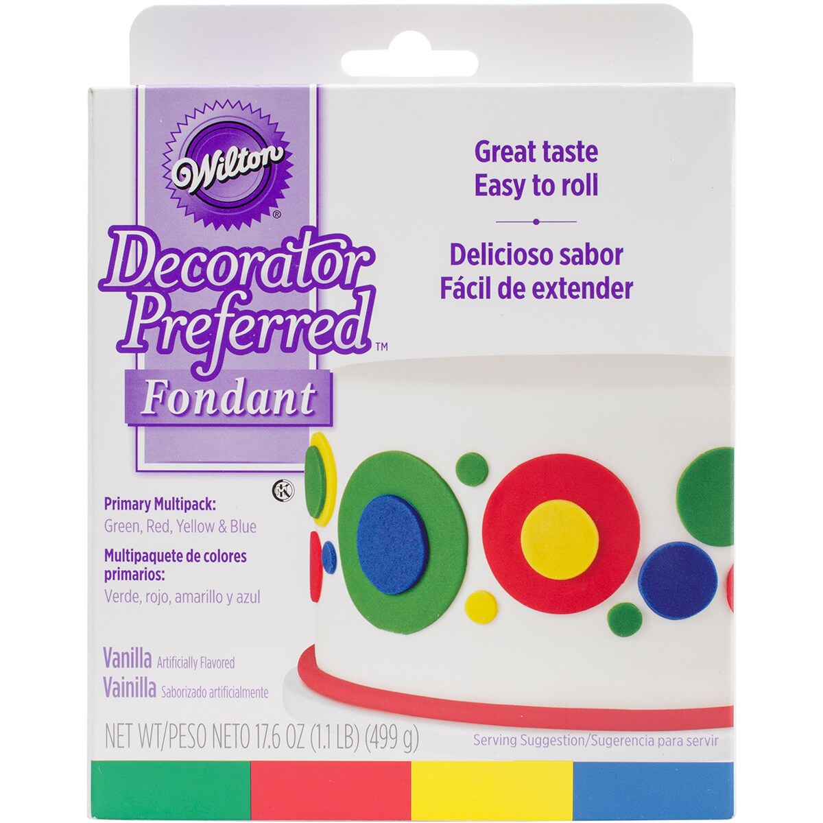 Wilton Decorator Preferred Fondant 4.4oz 4/Pkg-Primary