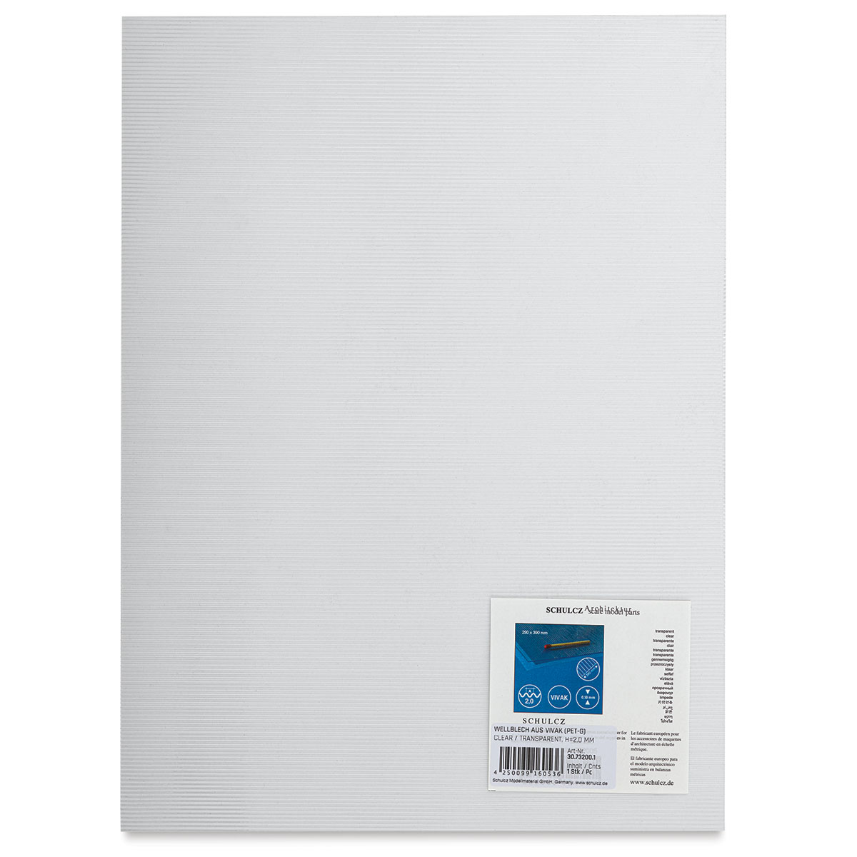 Schulcz Structured Plastic Sheet - PET-G, Transparent, 2 mm, 7-5/8" x 11-3/4"