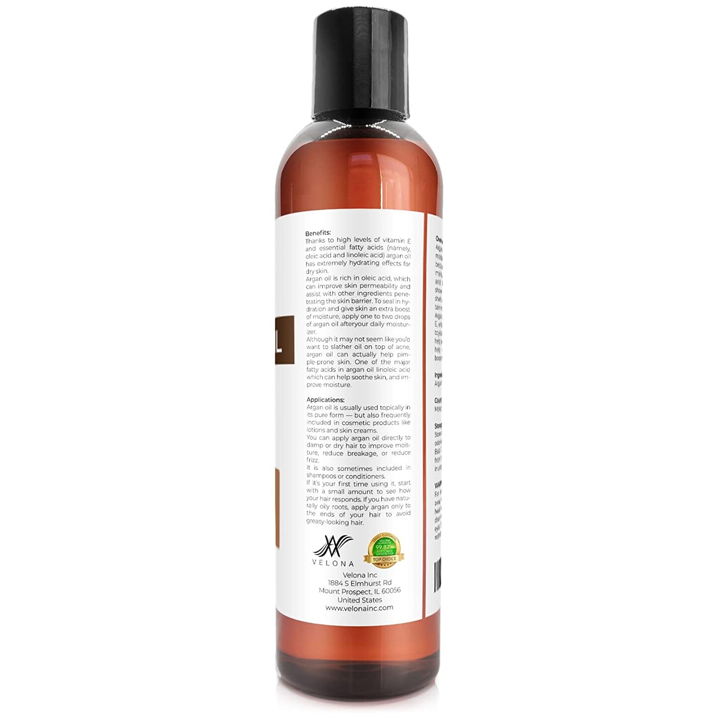 velona Argan Oil - 8 oz | Morocco Oil | Stimulate Hair Growth, Skin, Body and Face Care | Nails Protector | Unrefined, Cold Pressed | Cap Kit&#x2026;