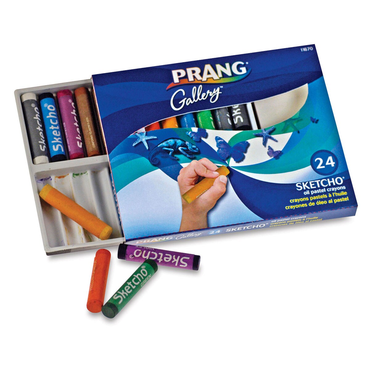 Prang Gallery Sketcho Oil Pastel Crayons - Assorted Colors, Set of 24