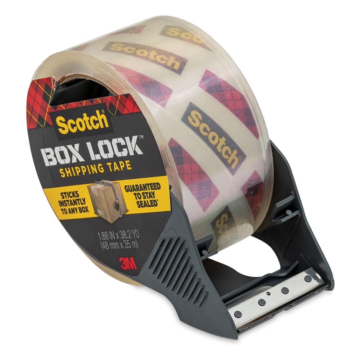 Scotch Box Lock Shipping Tape With Dispenser - 1.88&#x22; x 38.2 Yards
