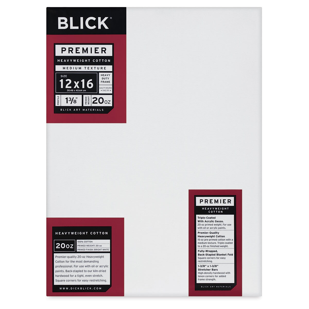 Blick Premier Heavyweight Stretched Cotton Canvas - 12