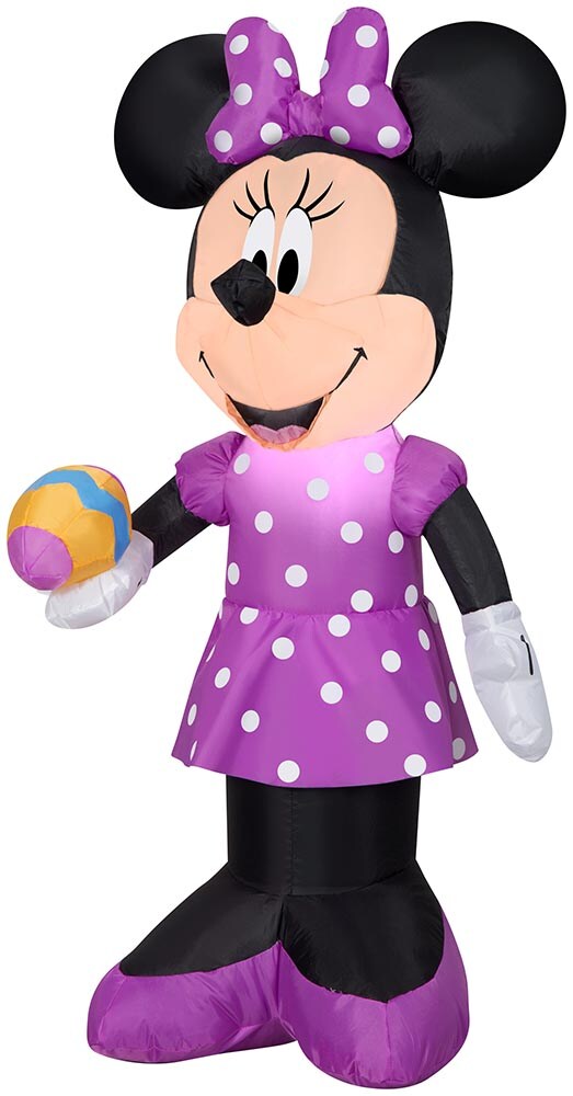 3.5' Gemmy Airblown Inflatable Easter Disney Minnie Mouse In Polka Dot Dress Holding Egg 46633