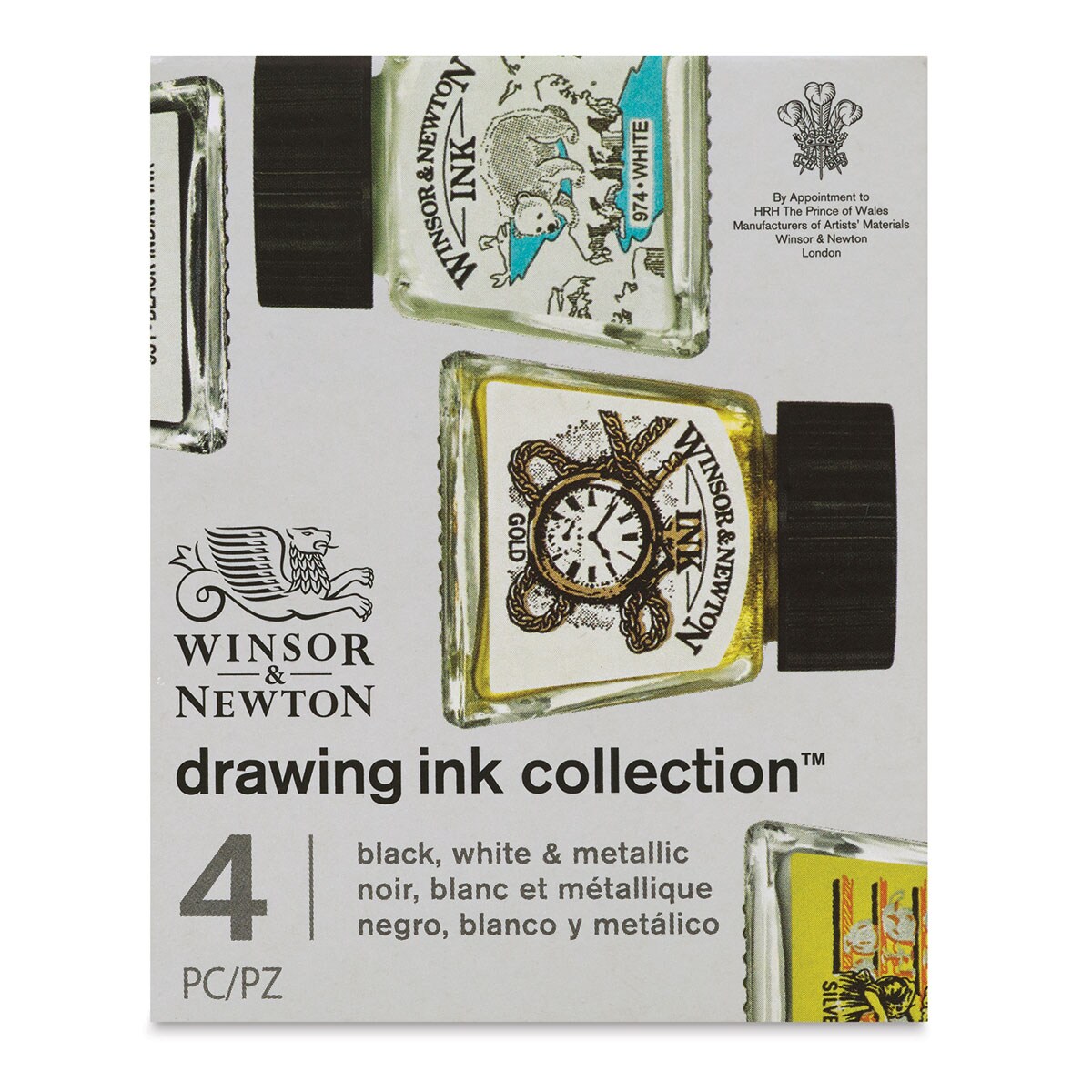 Winsor &#x26; Newton Drawing Ink - Metallics, Set of 4