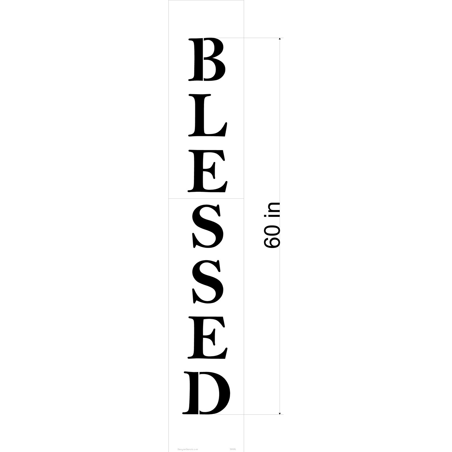 60-Inch Blessed Tall Wall Stencil | 3808L by Designer Stencils | Word &#x26; Phrase Stencils | Reusable Art Craft Stencils for Painting on Walls, Canvas, Wood | Reusable Plastic Paint Stencil for Home Makeover | Easy to Use &#x26; Clean Art Stencil