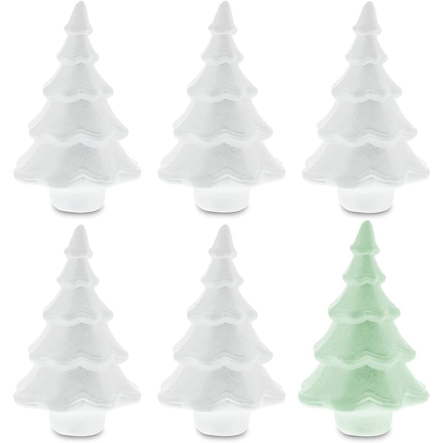 Craft Foam Cone Christmas Trees for Holiday DIY Crafts (6 Pack)
