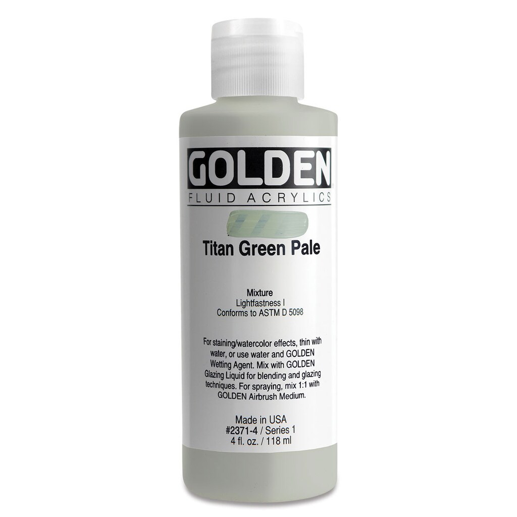 Golden Fluid Acrylic 118 Ml – Titan Green Pale, Colore Acrilico Fluido Per Artisti, Alta Pigmentazione, Lucentezza Opaca