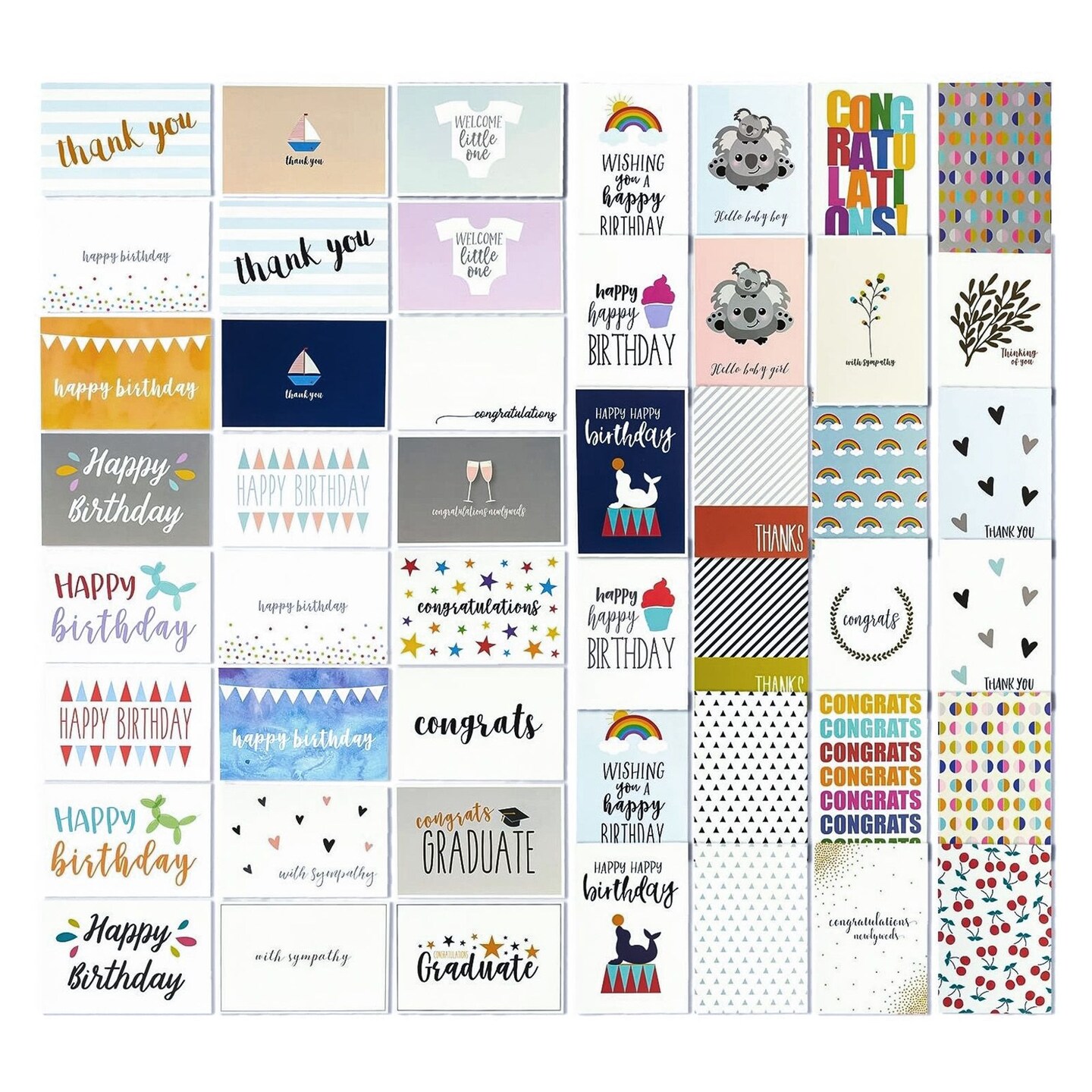 48 pack All Occasion Greeting Cards Box Set with Envelopes for