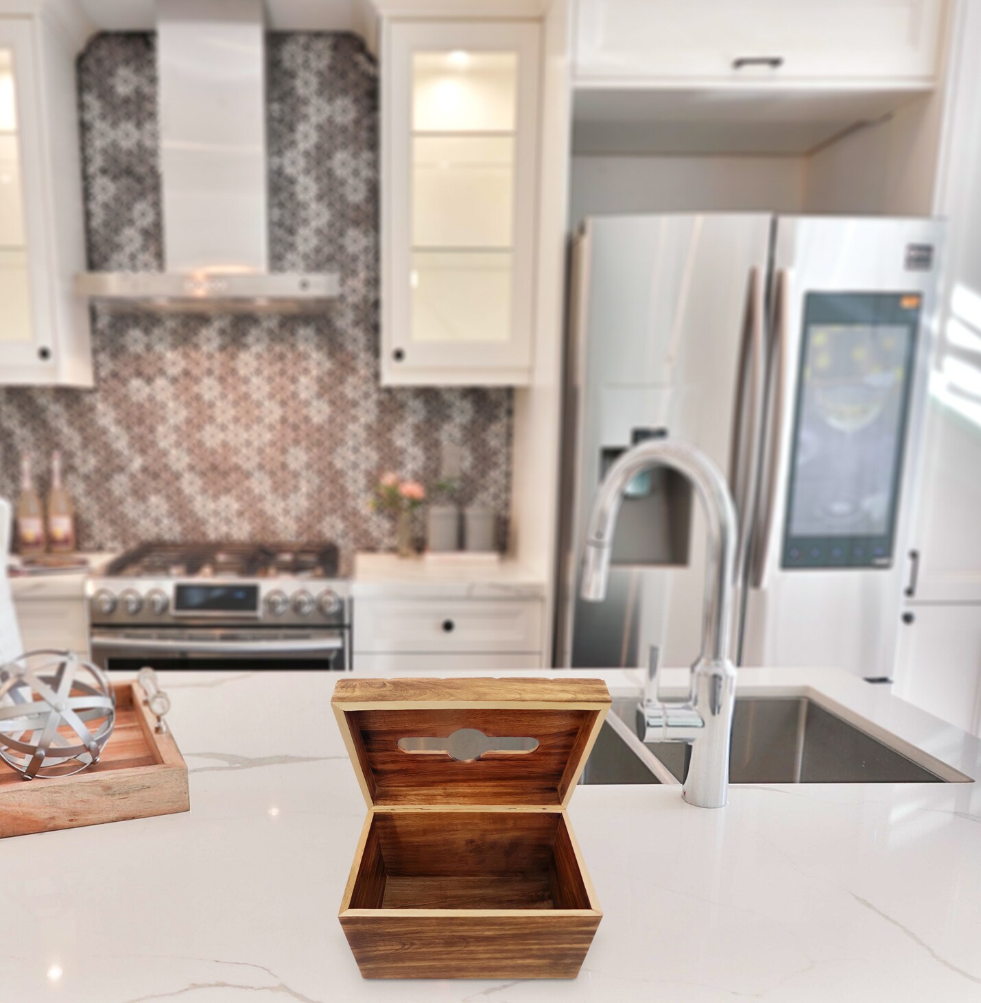 Modern Decorative Paper Facial Tissue Box Holder for Kitchen, Dining Room, and Office