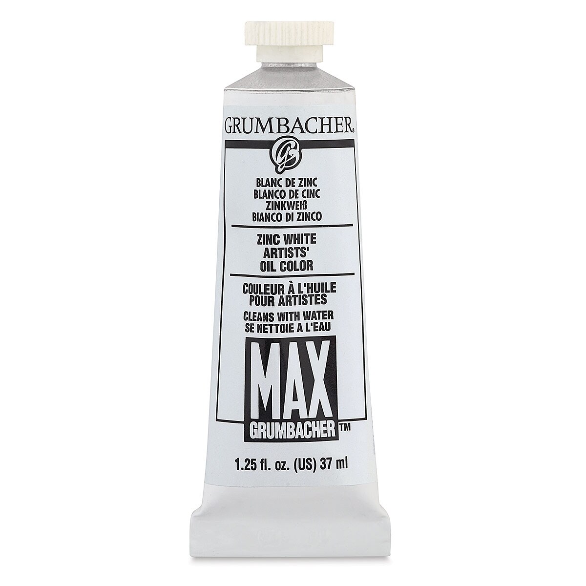 Grumbacher Max Artists&#x27; Water Miscible Oil Color - Zinc White, 37 ml tube