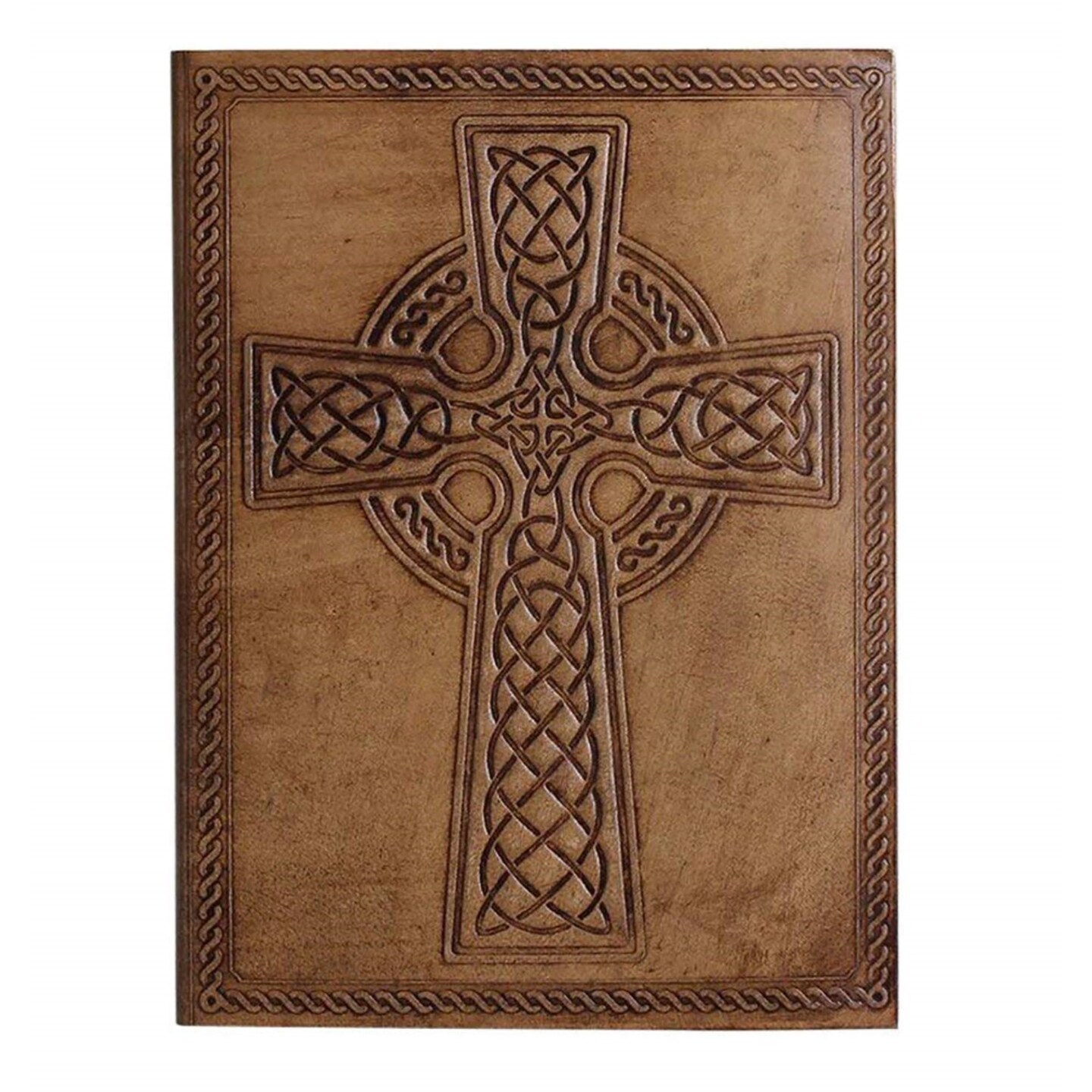 Celtic Cross Themed Genuine Leather Journal Eco Friendly Compact Travel Diary Writing Journal
