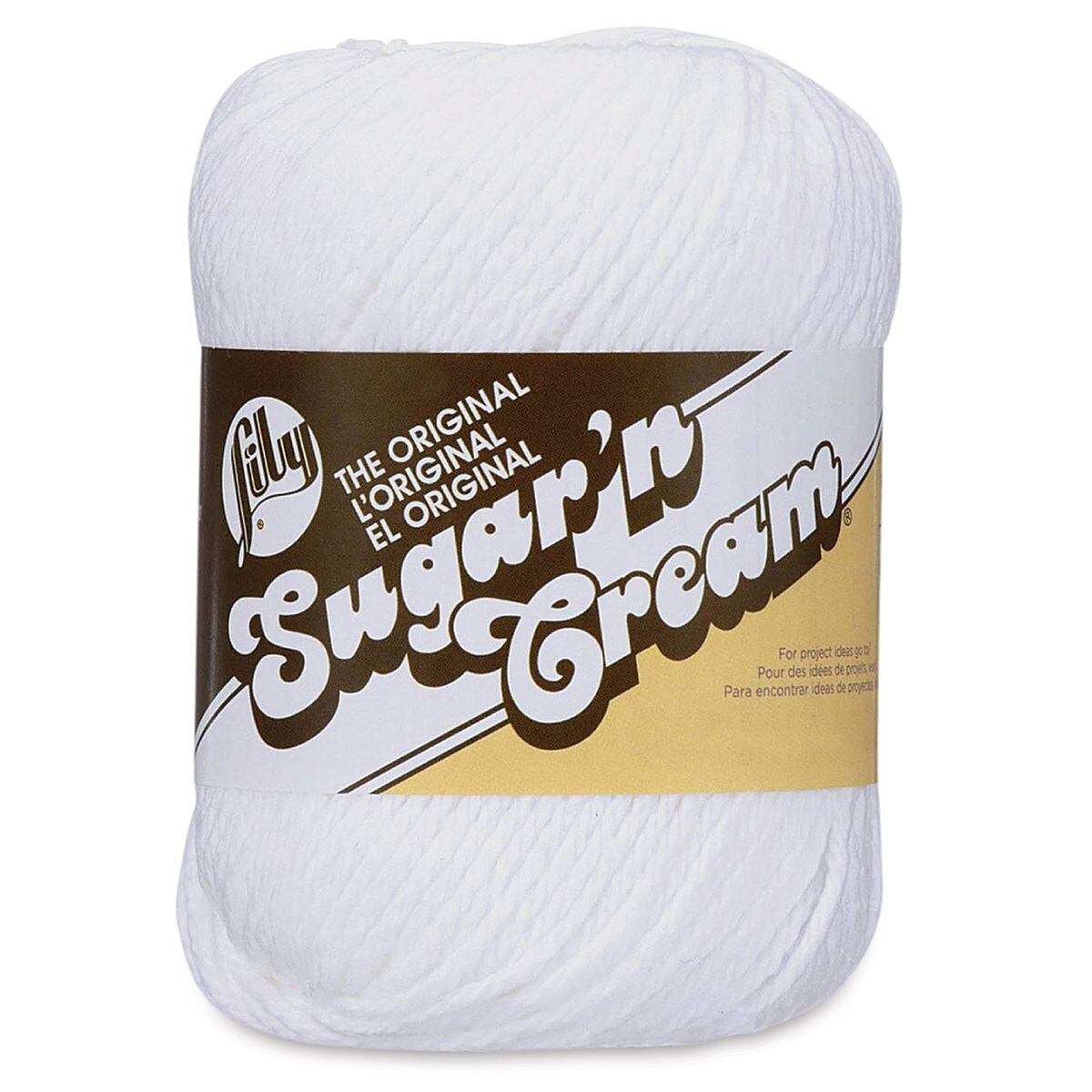 Lily Sugar N&#x27; Cream Yarn - 2.5 oz, 4-Ply, White