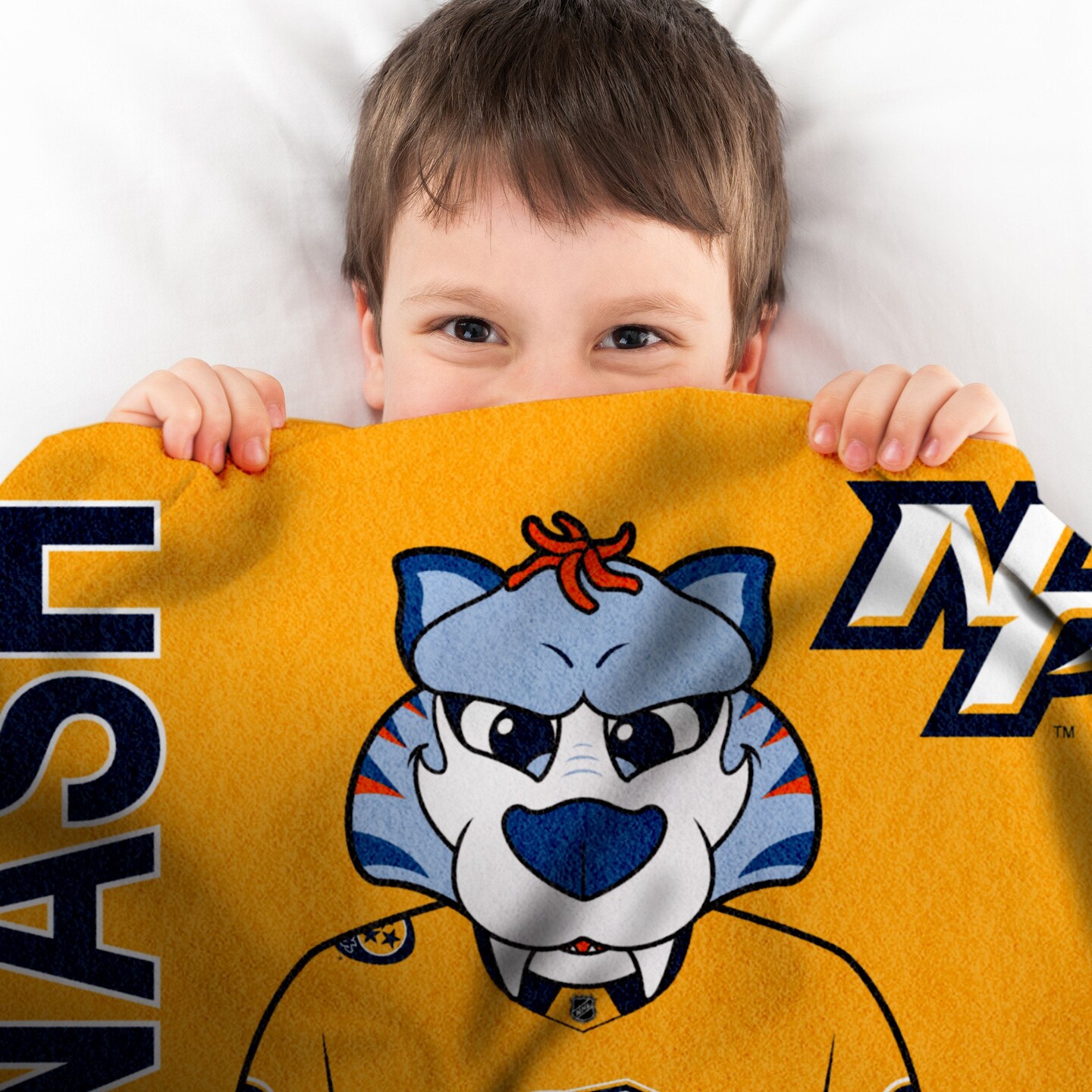 Sleep Squad Nashville Predators Gnash 60&#x201D; x 80&#x201D; Raschel Plush Hockey Blanket
