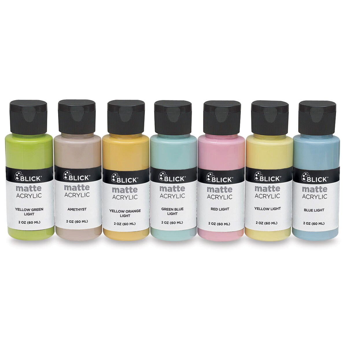 Blick Matte Acrylics - Pastel Colors, Set of 7, 2 oz bottles | Michaels