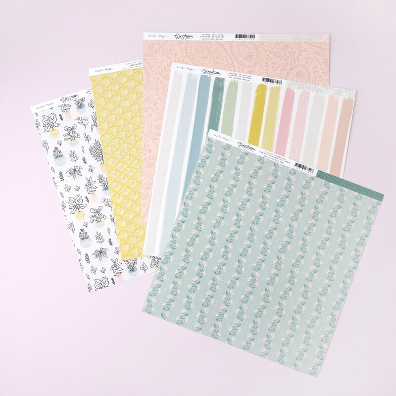 Gingham Garden 12x12 Paper Pad - Crate Paper