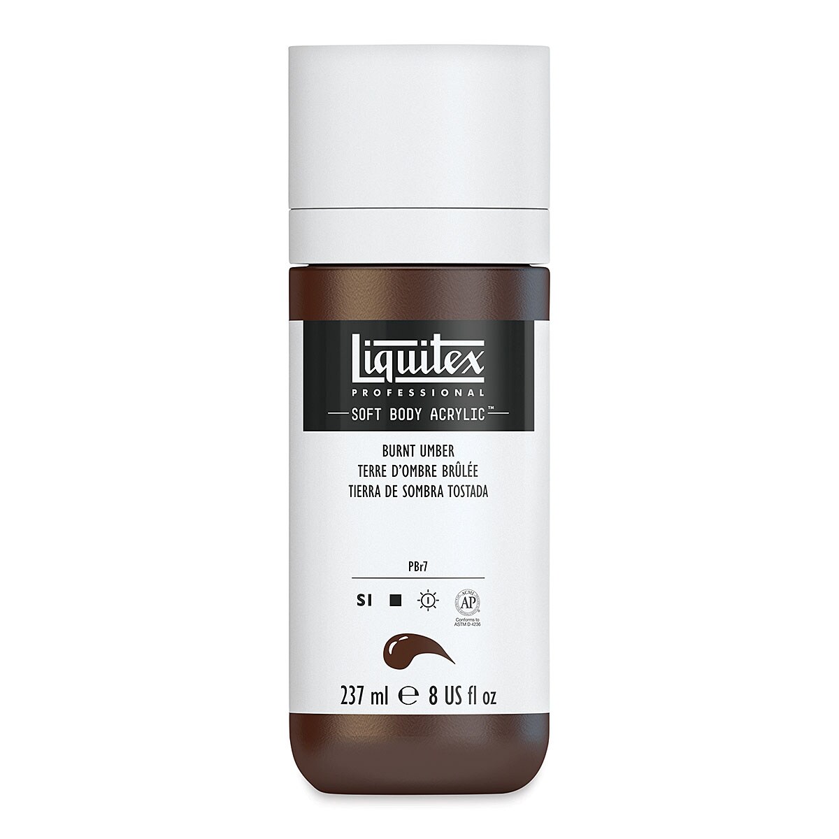 Liquitex Soft Body Artist Acrylics - Burnt Umber, 237 ml