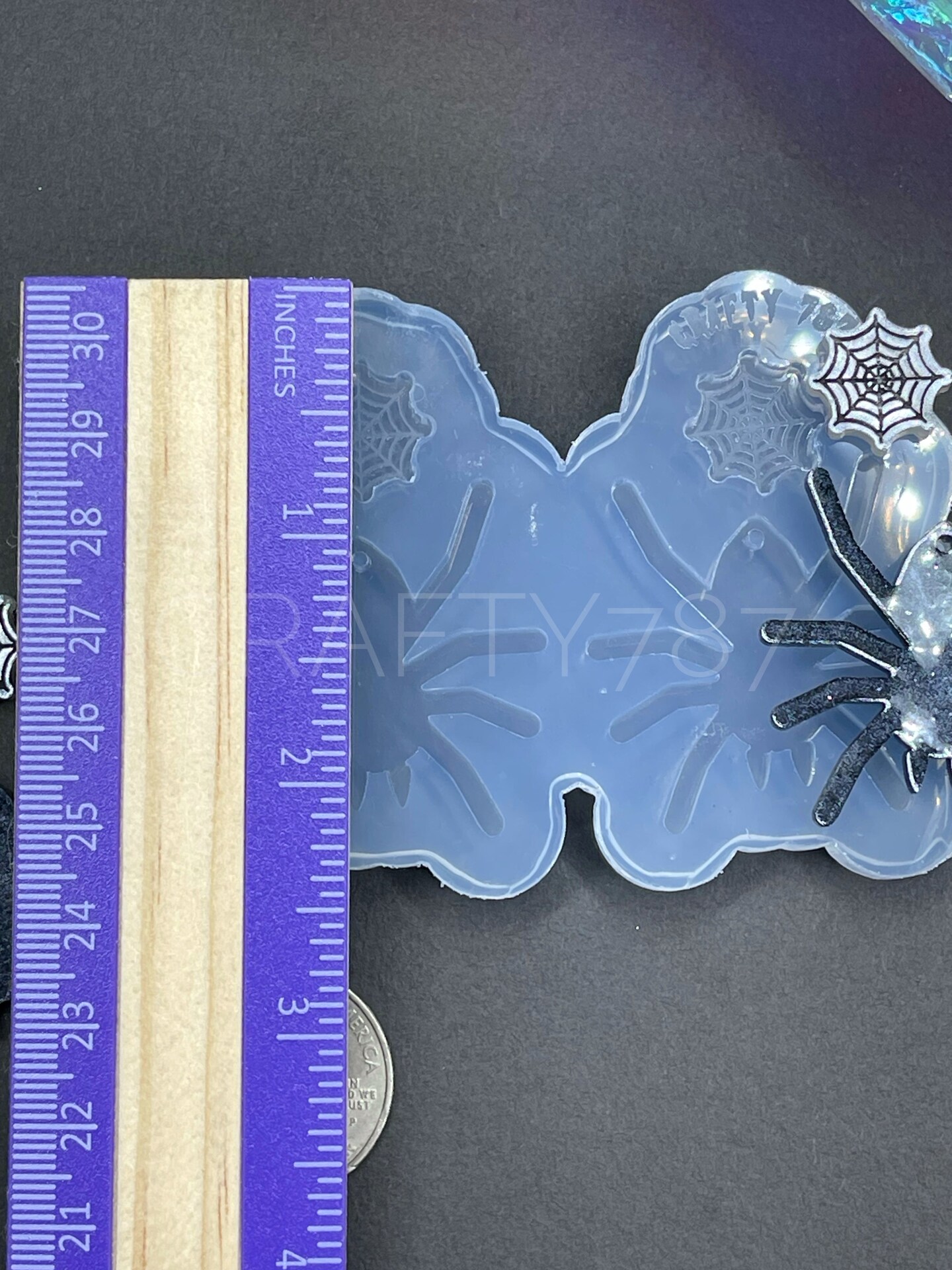 Spider Dangle Earring + Spider Web Silicone Mold(C4)
