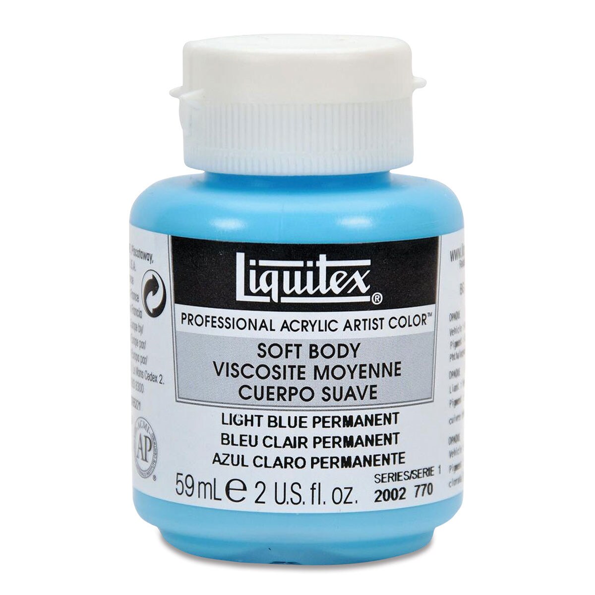 Liquitex Soft Body Artist Acrylics - Light Blue Permanent, 59 ml bottle