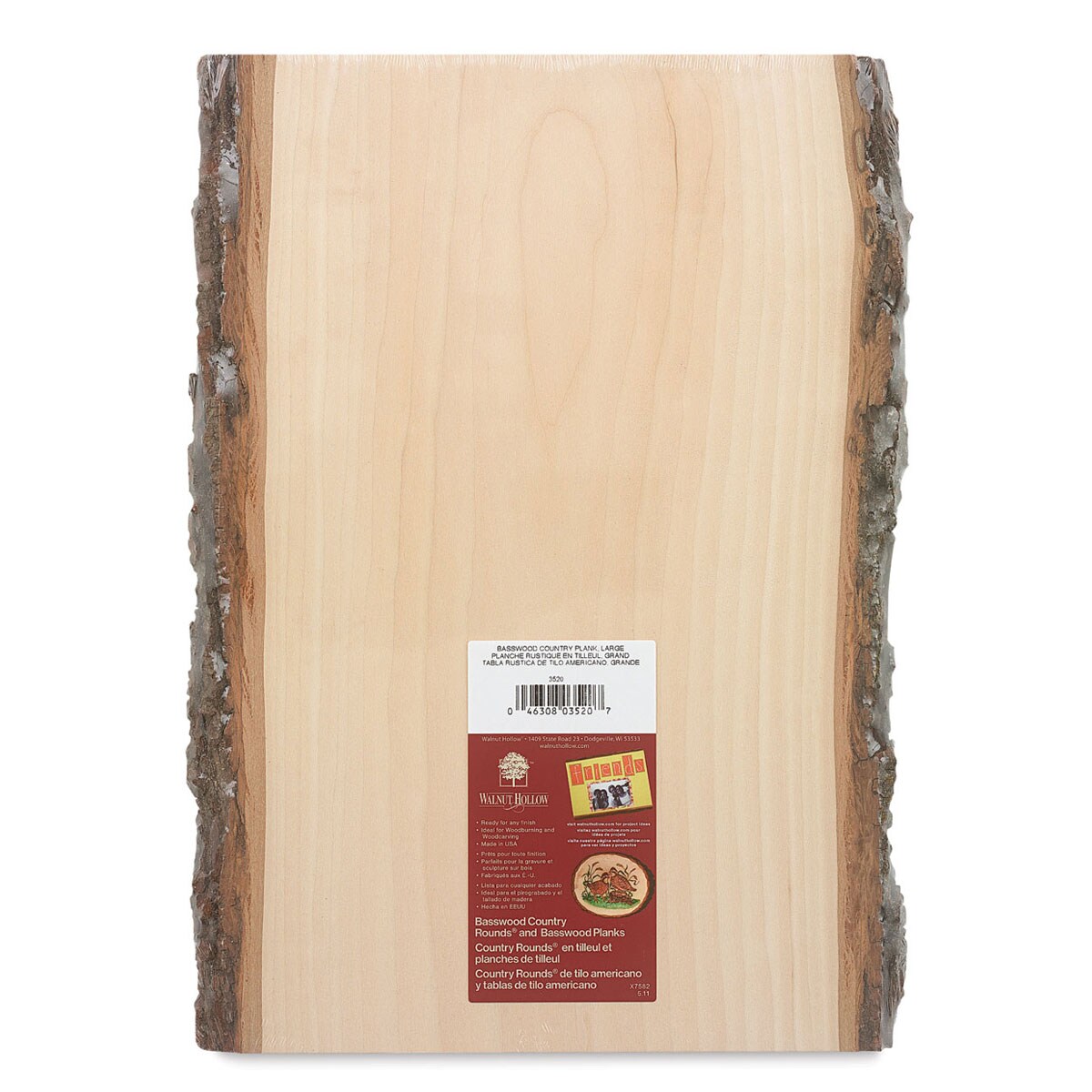 Walnut Hollow Basswood Plank - Large, 11&#x22; to 13&#x22; x 16&#x22;