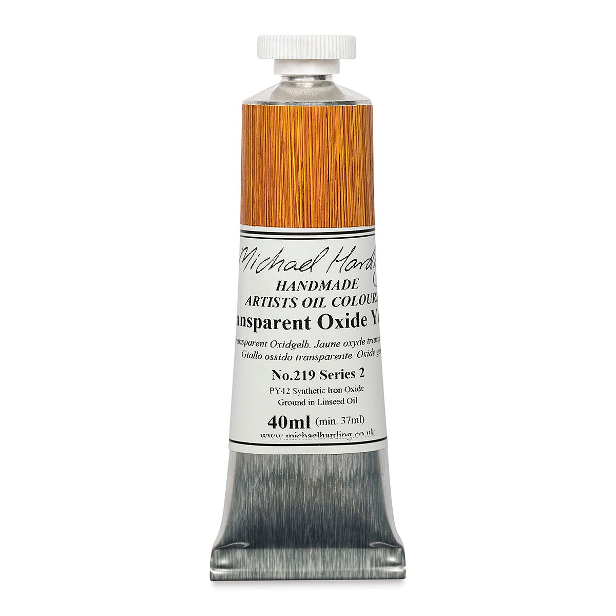 Michael Harding Artists Oil Color - Transparent Oxide Yellow, 40 ml tube