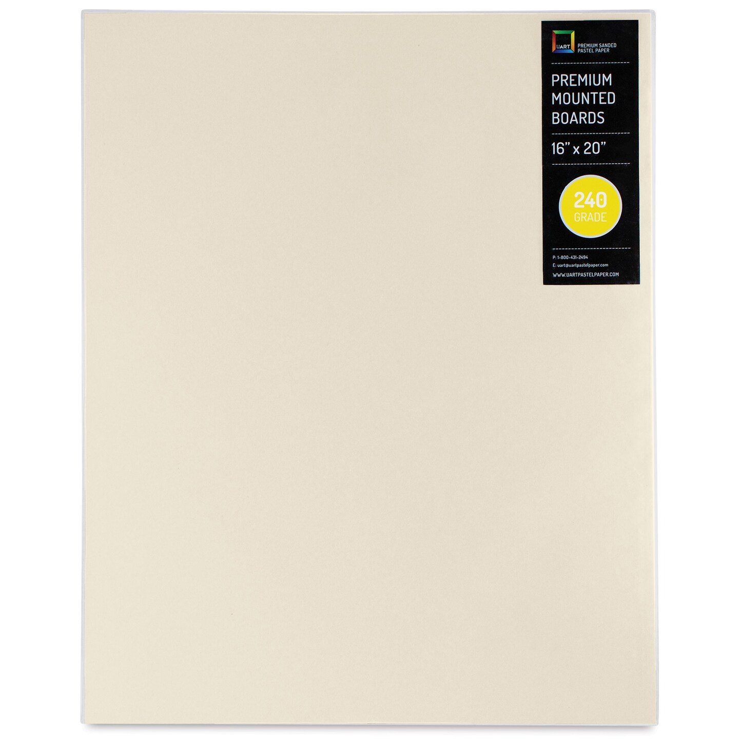 UArt Premium Sanded Pastel Paper Board - 16&#x22; x 20&#x22;, Neutral, 240 Grit