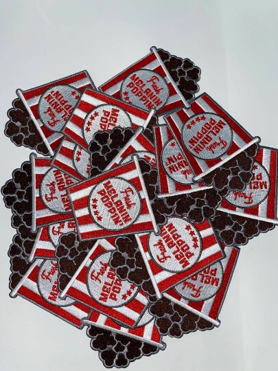 Patch Party Club “Melanin Poppin Popcorn” Iron-On Embroidered Patch, Size 3.5”
