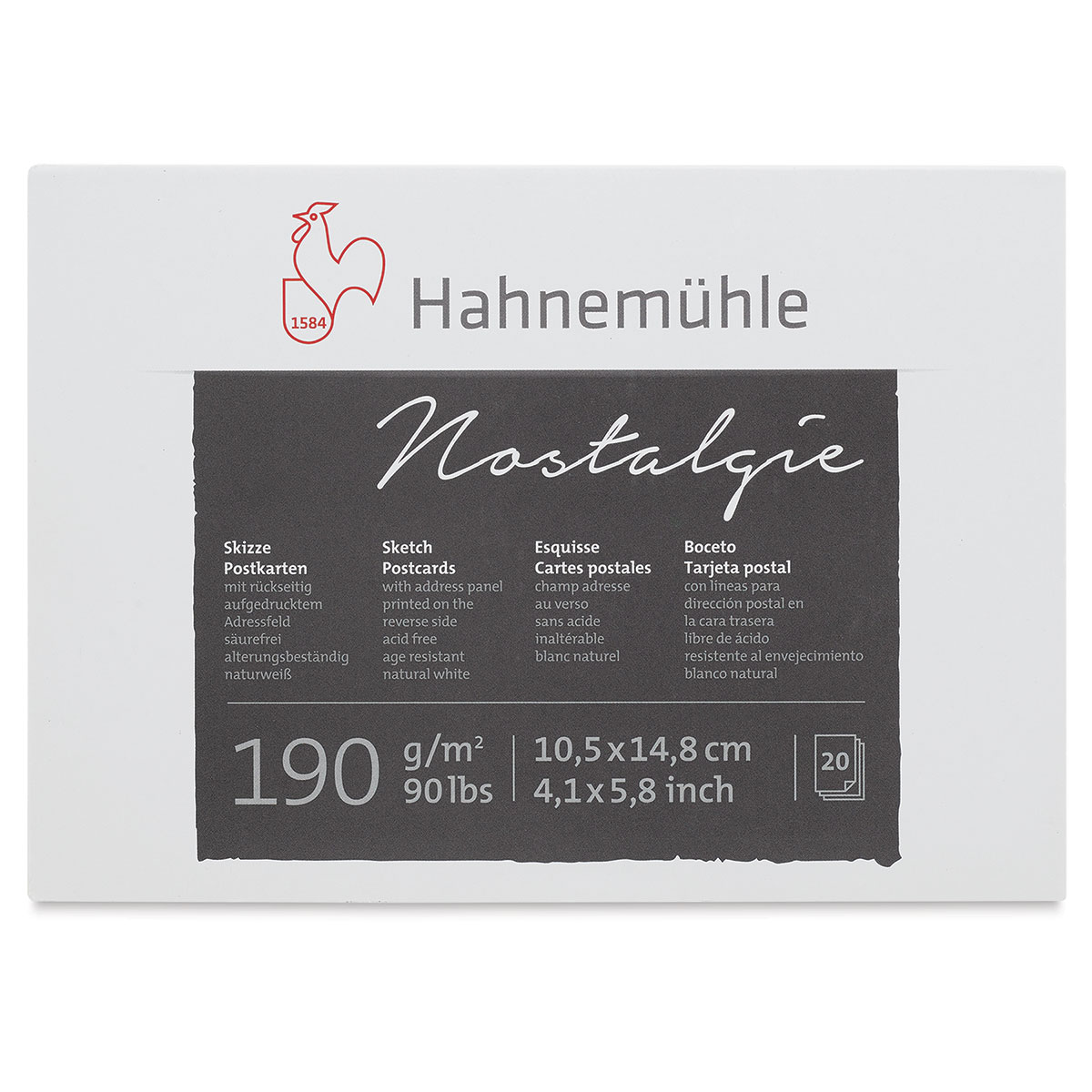 Hahnem&#xFC;hle Nostalgie Sketch Postcards Pad - 4.1&#x22; x 5.8&#x22;, 20 sheets