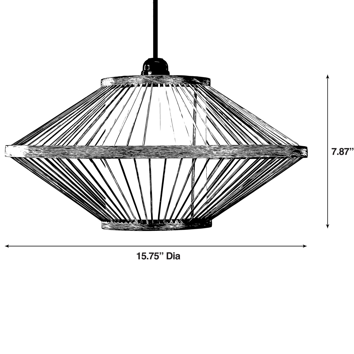 Modern Woven Bamboo Pendant Hanging Light Shade for Entryway and Living Room