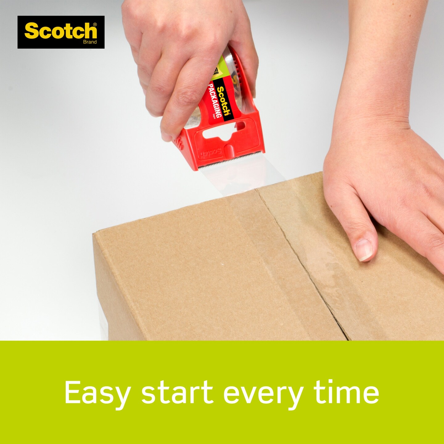 Scotch Sure Start Shipping Packaging Tape W/Dispenser-1.88"X800" Clear