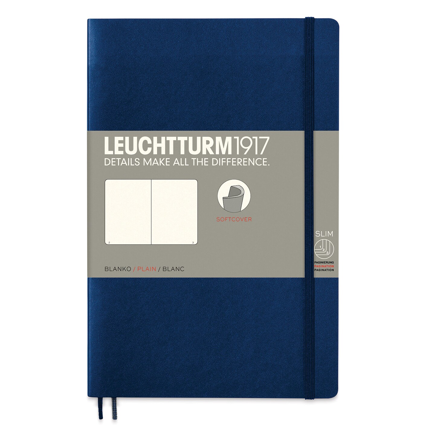 Leuchtturm1917 Blank Softcover Notebook - Navy, 5&#x22; x 7-1/2&#x22;