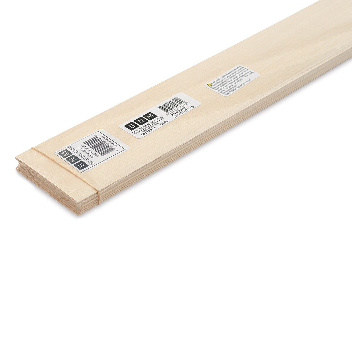 Bud Nosen Basswood Sheets - 1/32&#x22; x 3&#x22; x 24&#x22;, 15 Sheets