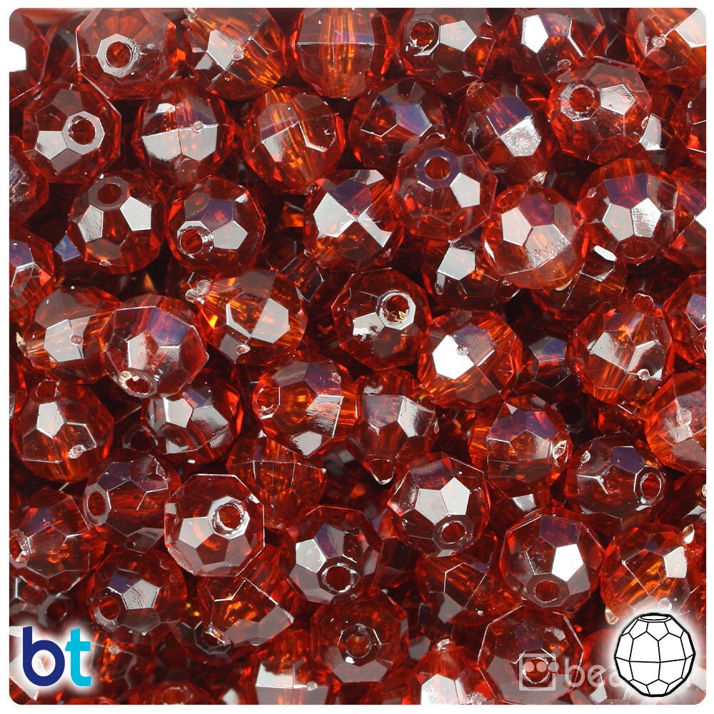 BeadTin Crystal Transparent 16mm Round Plastic Beads (20pcs