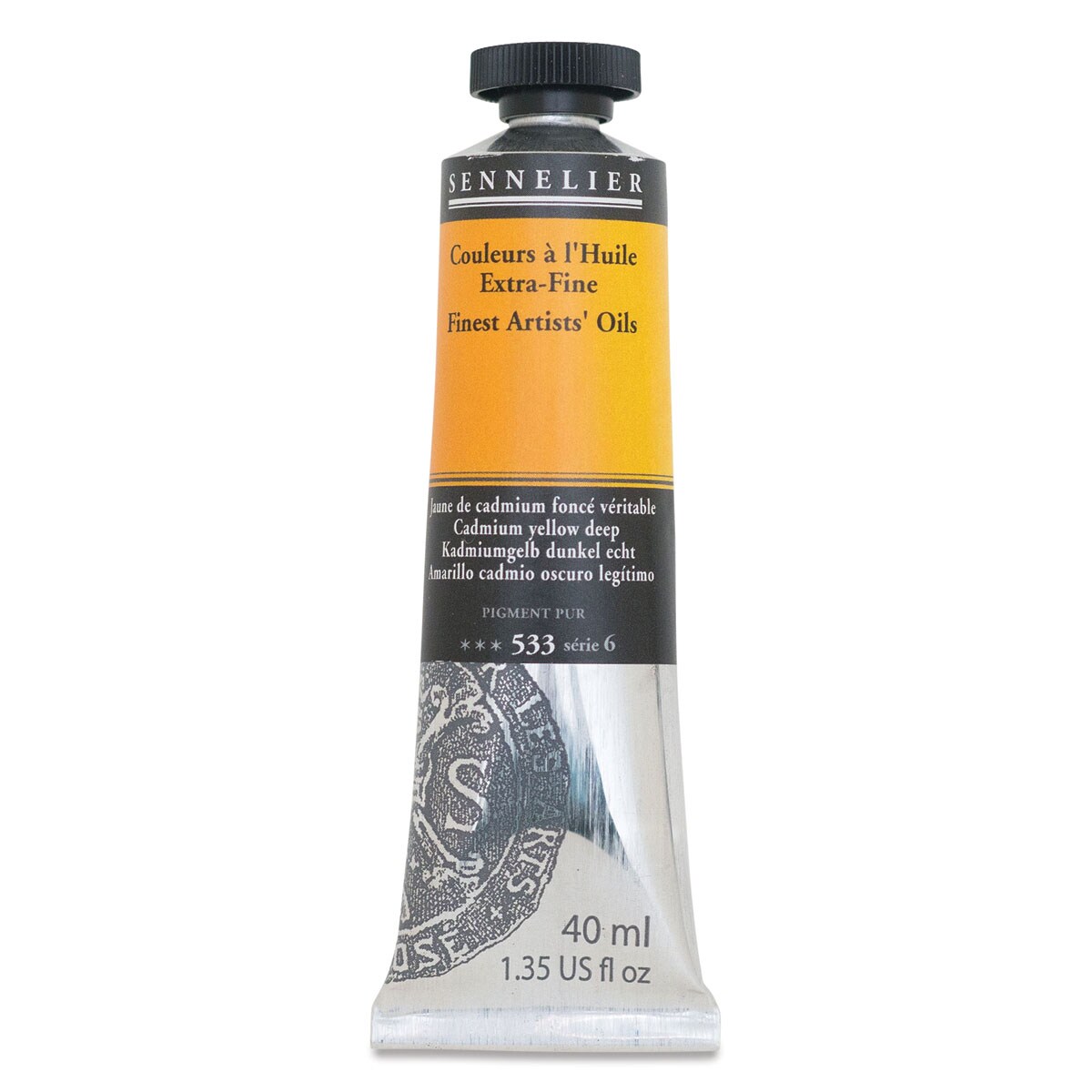 Sennelier Artists' Extra Fine Oil Paint - Cadmium Yellow Deep, 40 ml tube