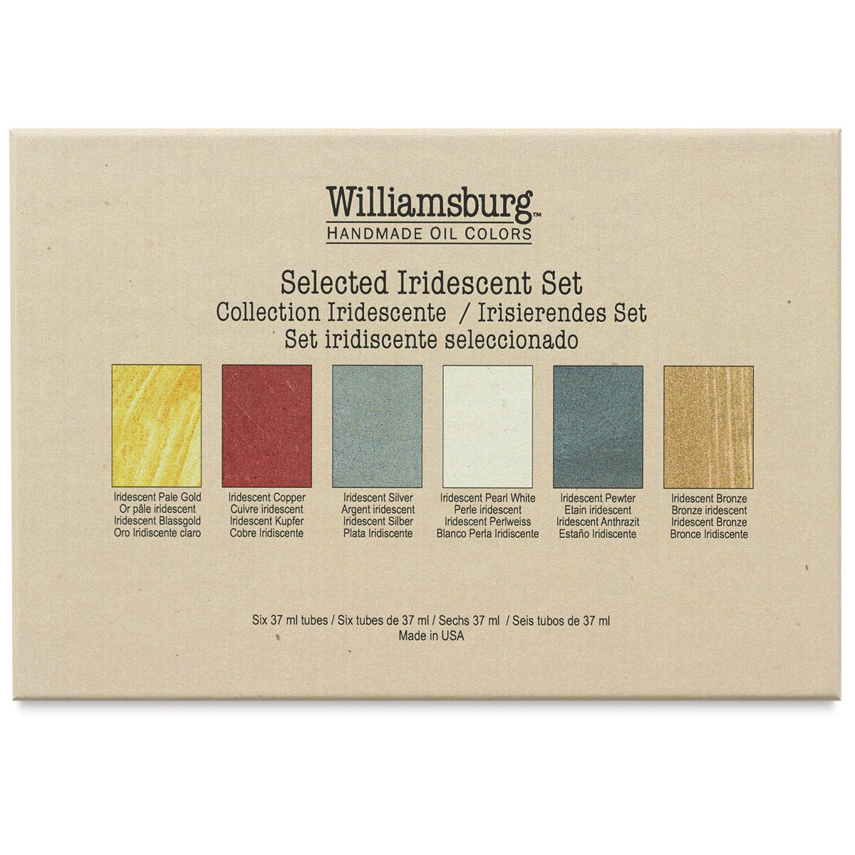 Williamsburg Handmade Oil Paints - Selected Iridescents Set, Set of 6 colors, 40 ml tubes