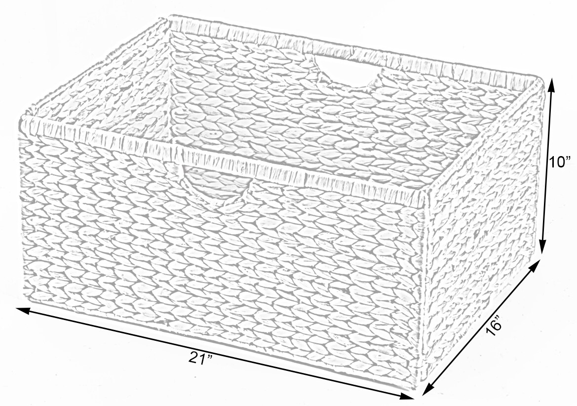 Vintiquewise Hyacinth Basket - Rustic Handwoven Multipurpose Foldable Storage Organizer Decorative Laundry Totes and Woven Storage Bin for Bedroom, Living Room, Bathroom, Pantry and Closet