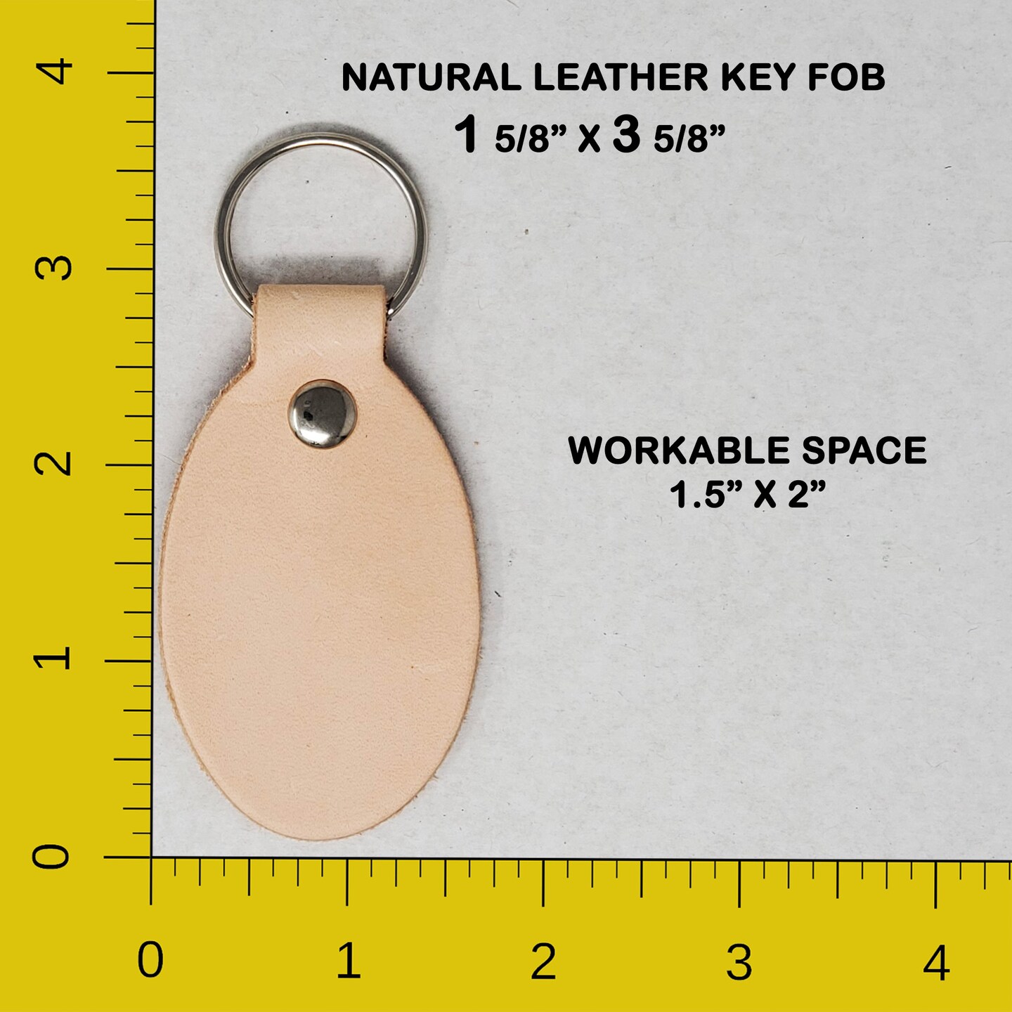 Natural Leather Keychains Kit ,Blank Key Fobs, 10 Pre Punched Natural Veg Tanned DIY Leather Key Fobs