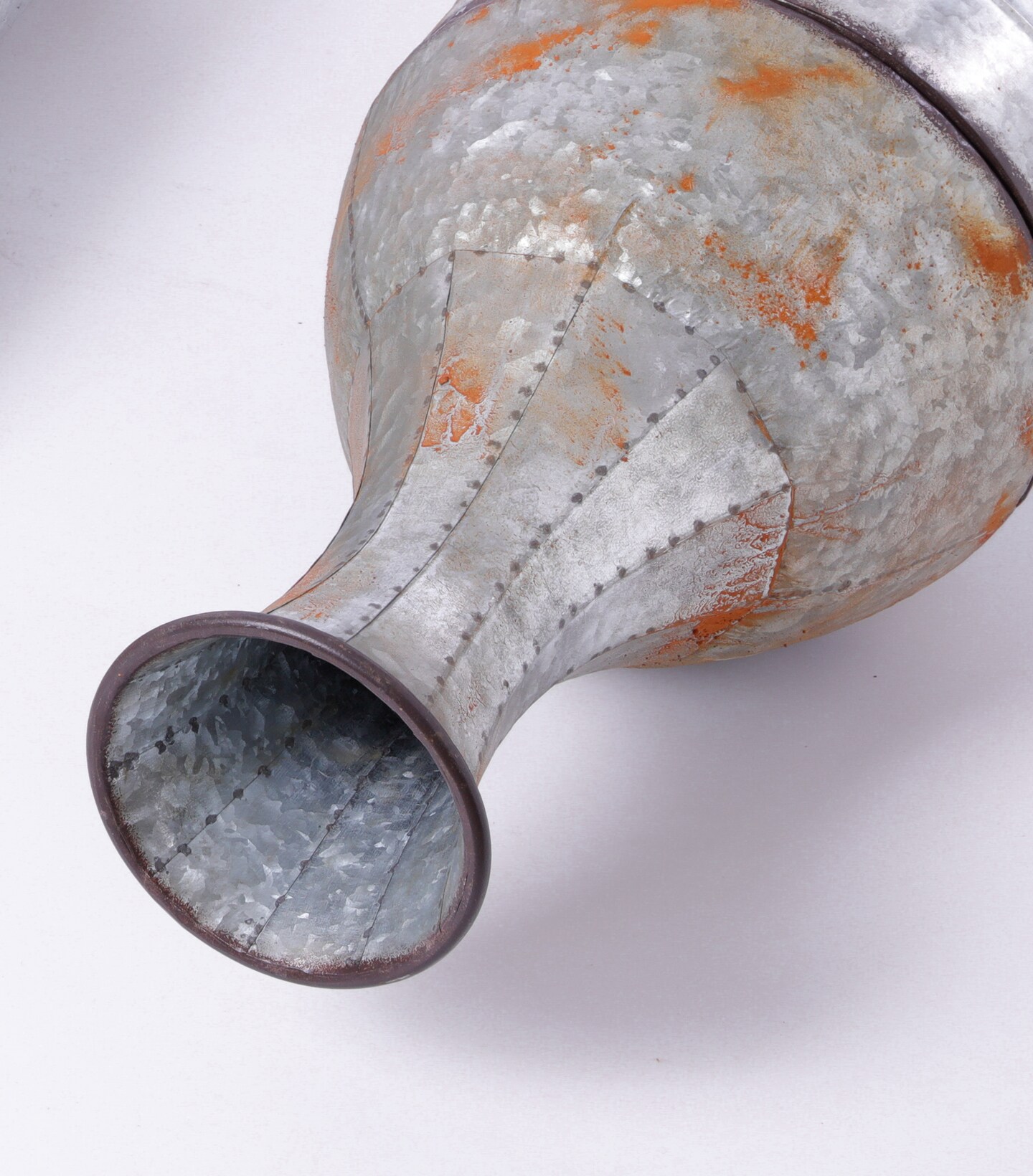 Rustic Farmhouse Style Galvanized Metal Floor Vase Decoration