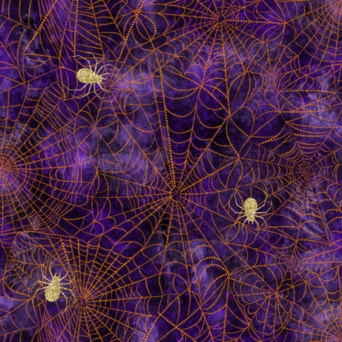 Hoffman Fabrics Boo Punch Halloween Spider Web Cotton Fabric by the yard