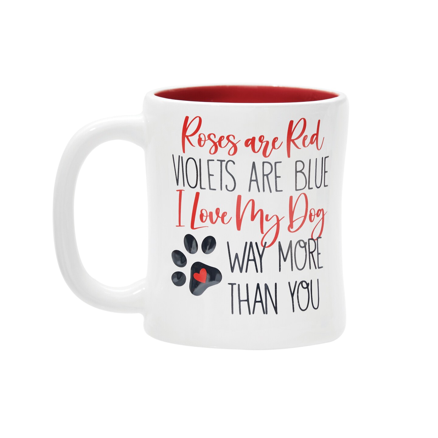 "Roses Are Red" Pawprint Valentine Day's Ceramic Coffee Drinking Mug 16oz