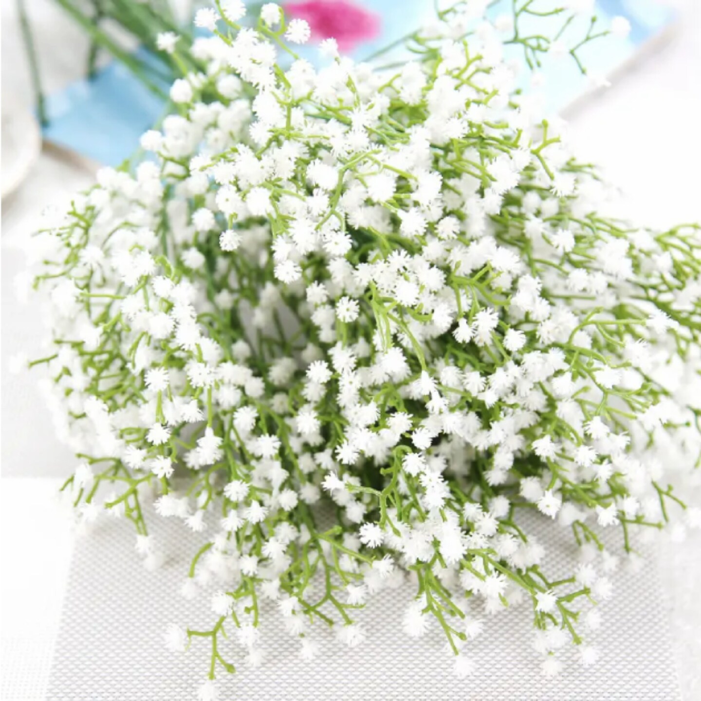 12pcs Artificial Baby Breath White Gypsophila Stems Faux Baby's Breath Bouquet