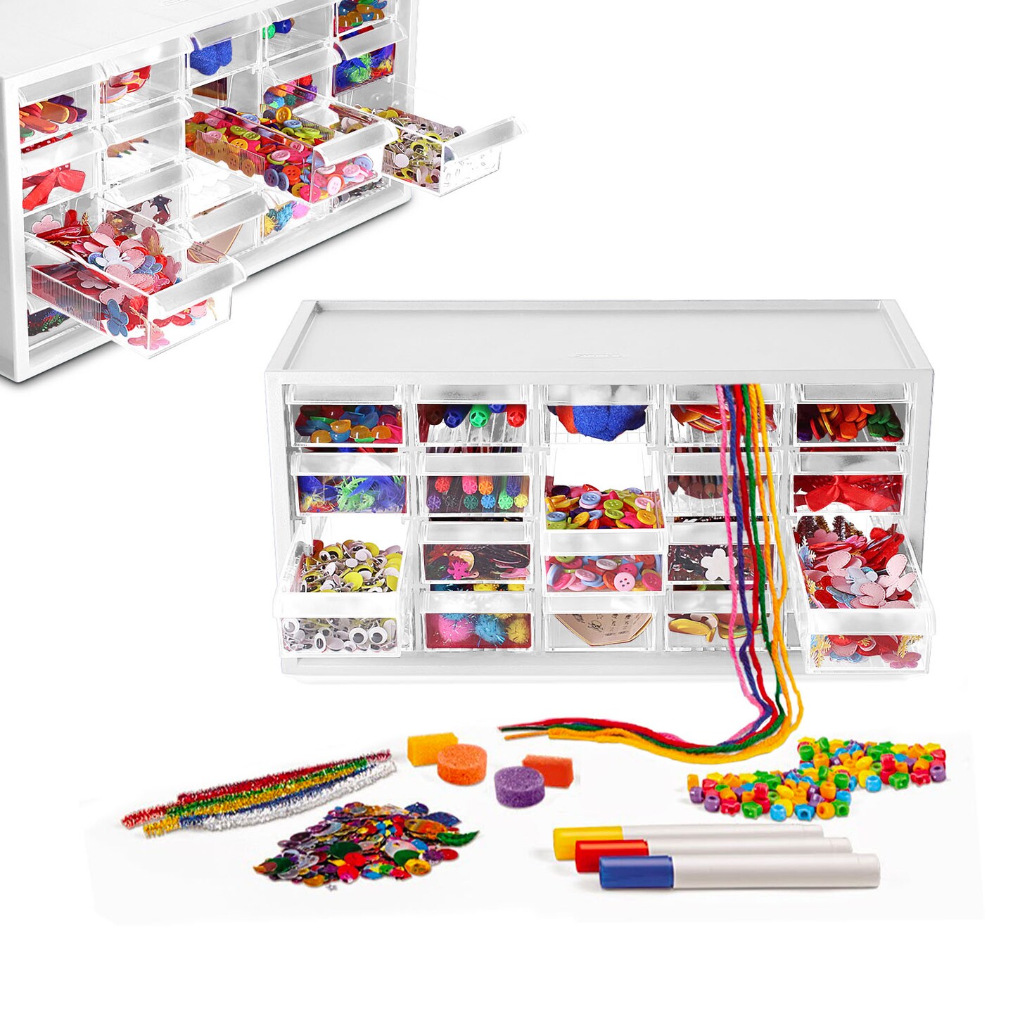 Kraftic Arts and Crafts Supplies Set for Kids Ages 4-8, Giftable Craft  Organizer Box with 2000+ Pcs DIY Art Supplies for Toddlers, School  Projects