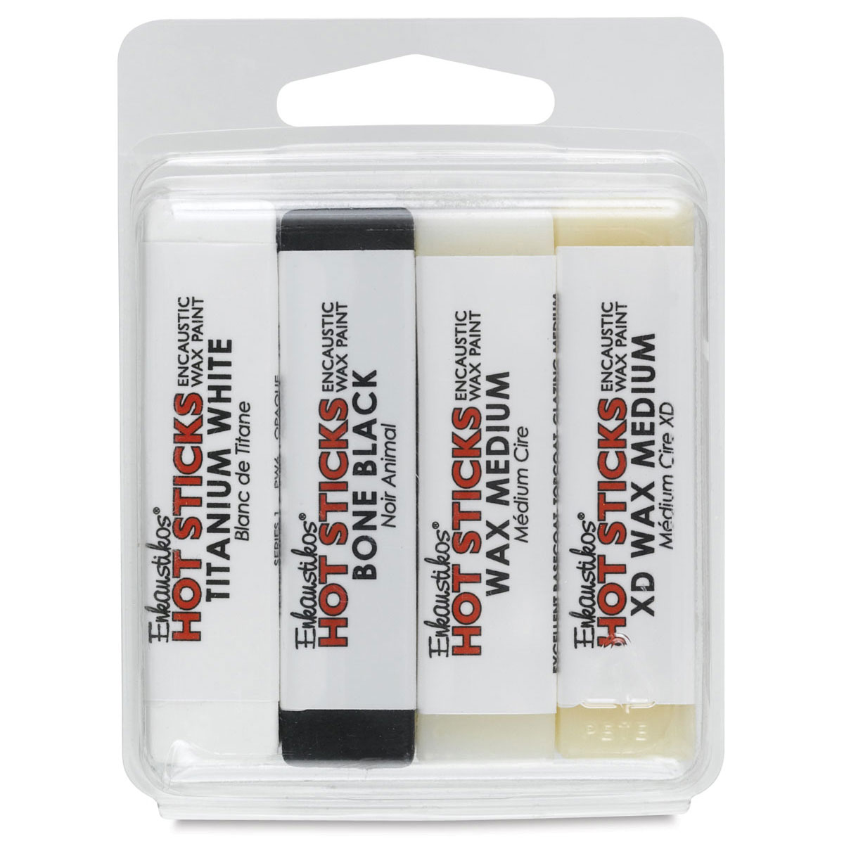 Enkaustikos Hot Sticks Encaustic Paints - Set of 4, Basic Colors, 13 ml Sticks