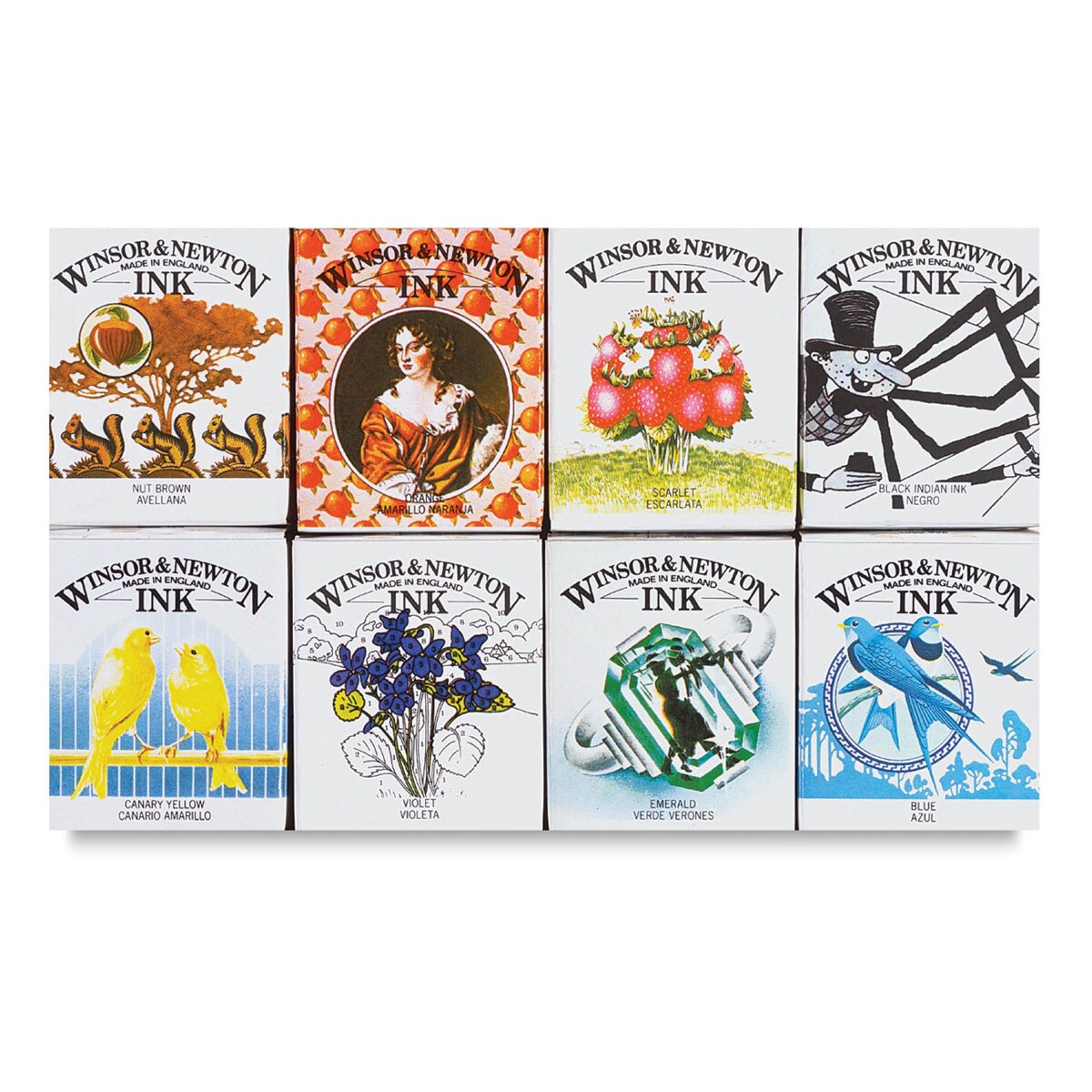 Winsor & Newton Drawing Ink Set - 14 ml, Introductory , Set of 8